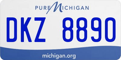 MI license plate DKZ8890