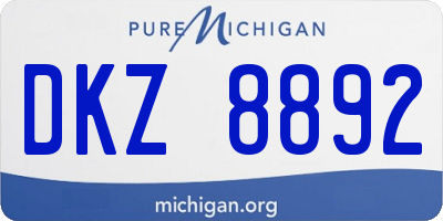 MI license plate DKZ8892