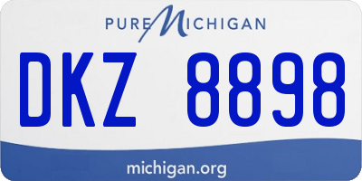 MI license plate DKZ8898