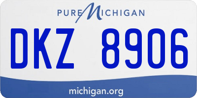 MI license plate DKZ8906