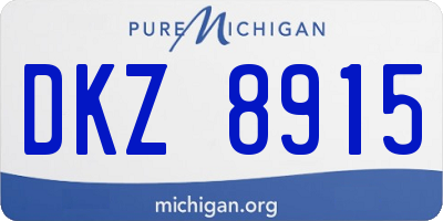 MI license plate DKZ8915