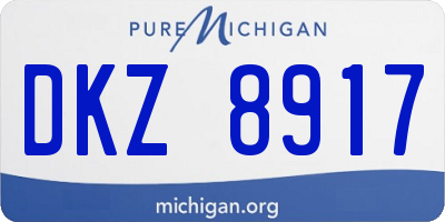 MI license plate DKZ8917