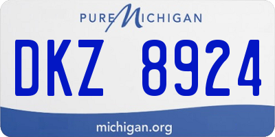 MI license plate DKZ8924