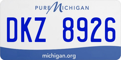 MI license plate DKZ8926