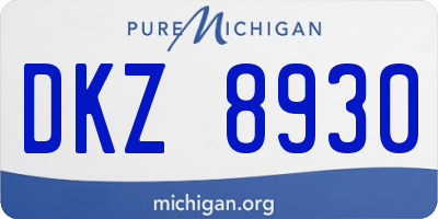 MI license plate DKZ8930