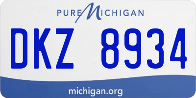 MI license plate DKZ8934