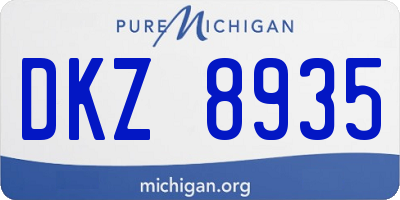 MI license plate DKZ8935