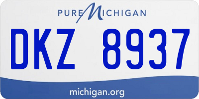 MI license plate DKZ8937