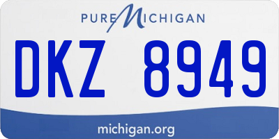 MI license plate DKZ8949