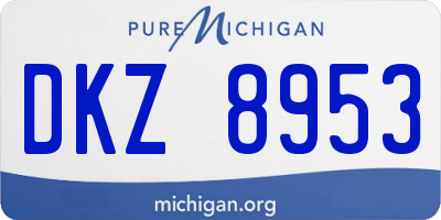 MI license plate DKZ8953
