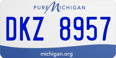 MI license plate DKZ8957