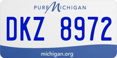 MI license plate DKZ8972