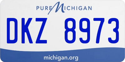 MI license plate DKZ8973