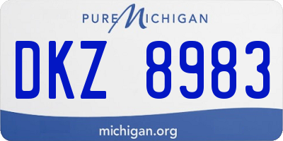 MI license plate DKZ8983