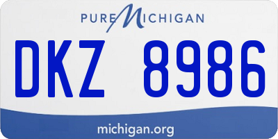 MI license plate DKZ8986
