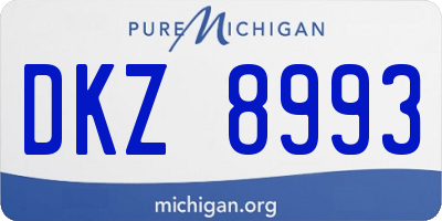 MI license plate DKZ8993