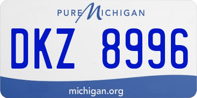 MI license plate DKZ8996