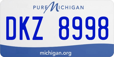 MI license plate DKZ8998