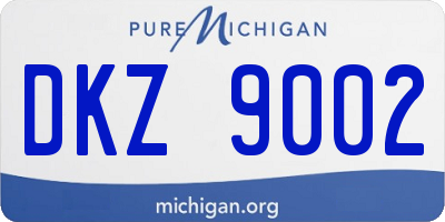 MI license plate DKZ9002