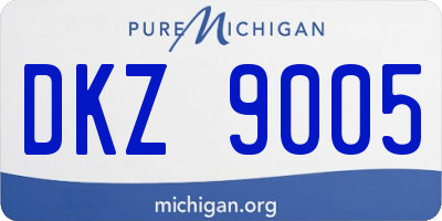MI license plate DKZ9005
