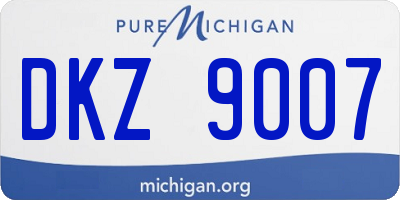 MI license plate DKZ9007