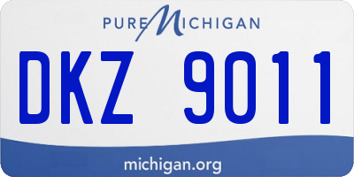 MI license plate DKZ9011