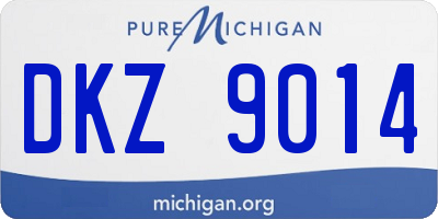 MI license plate DKZ9014