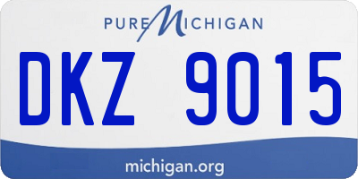 MI license plate DKZ9015