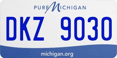 MI license plate DKZ9030