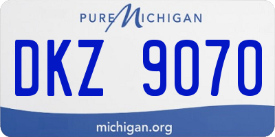 MI license plate DKZ9070
