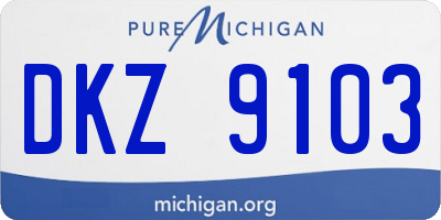 MI license plate DKZ9103