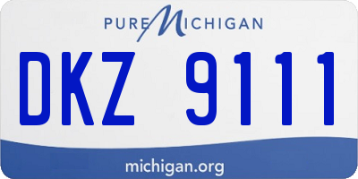 MI license plate DKZ9111