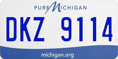 MI license plate DKZ9114