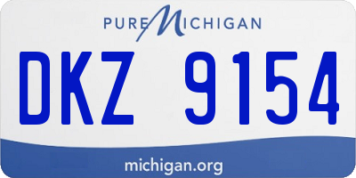 MI license plate DKZ9154