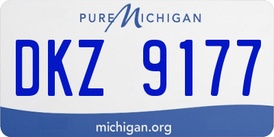 MI license plate DKZ9177