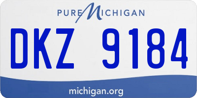 MI license plate DKZ9184
