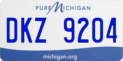 MI license plate DKZ9204