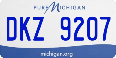 MI license plate DKZ9207