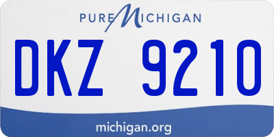 MI license plate DKZ9210
