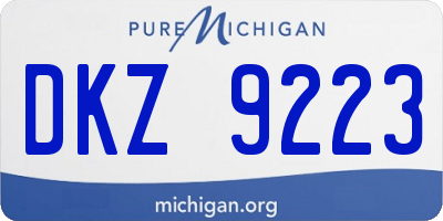 MI license plate DKZ9223