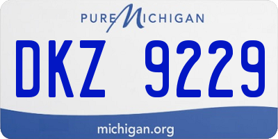 MI license plate DKZ9229