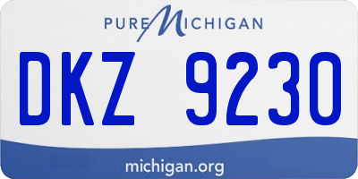 MI license plate DKZ9230