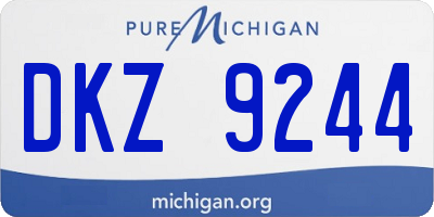 MI license plate DKZ9244