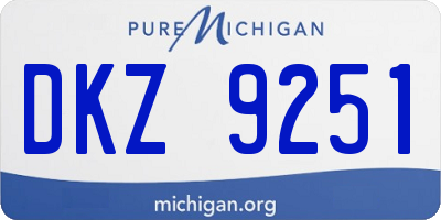 MI license plate DKZ9251