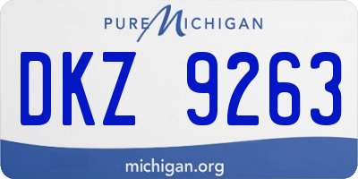 MI license plate DKZ9263
