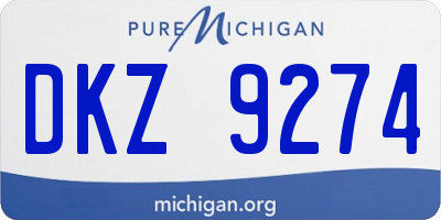 MI license plate DKZ9274