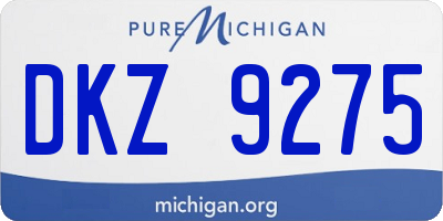 MI license plate DKZ9275