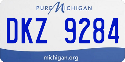 MI license plate DKZ9284