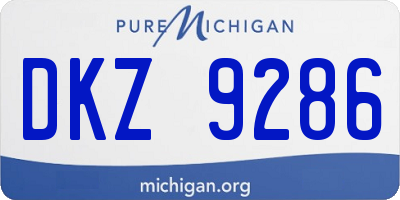 MI license plate DKZ9286