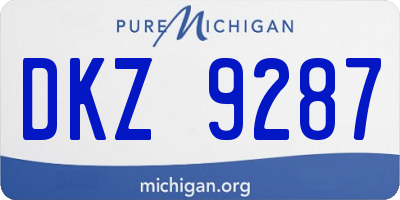 MI license plate DKZ9287